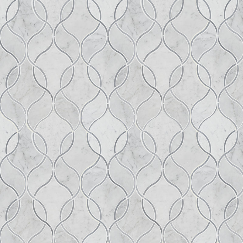 Carreau de mosaïque en marbre poli Carrara