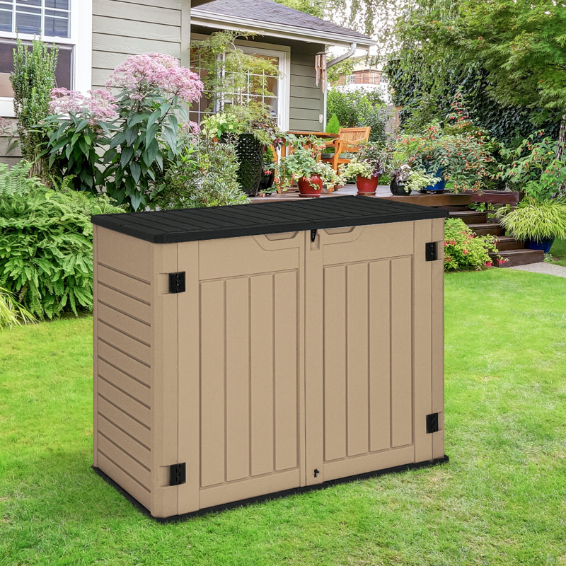 4.3 ft. W x 2.4 ft. D Resin Horizontal Storage Shed, Brown