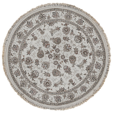 Tapis ivoire noué à la main de haute qualité