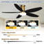 Ventilateur de plafond encastré à profil bas 36/42/48 po avec lumière et télécommande, silencieux, facile à installer-647977973-669003813