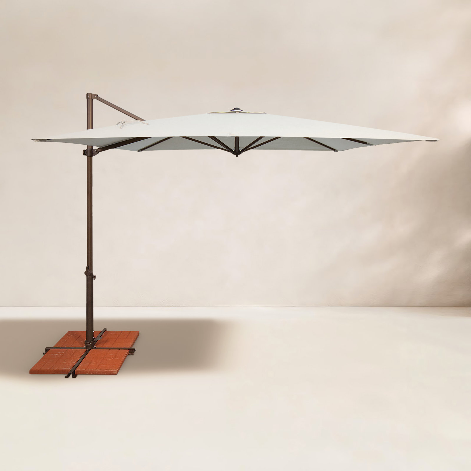 Cora 103.2" Square Cantilever Umbrella, Bronze, Canvas Natural Sunbrella® Canvas
