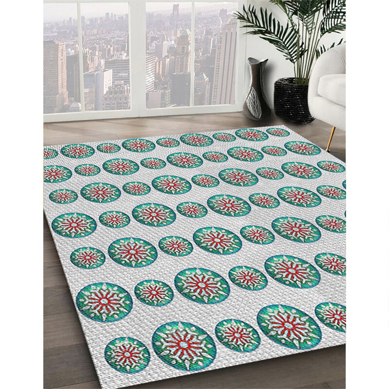Tapis gris/bleu sea patterned, Rectangle 8 pi x 12 pi