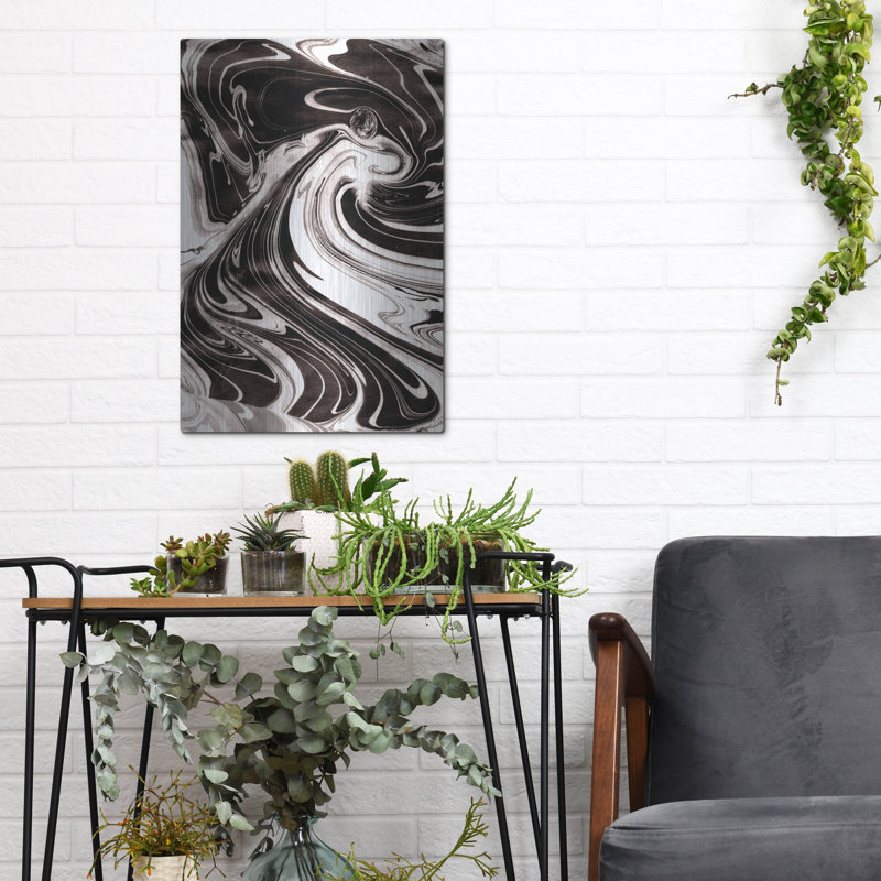  «Yinyang 3» par Alicia Ludwig, art mural en métal, H 16 po x l 12 po