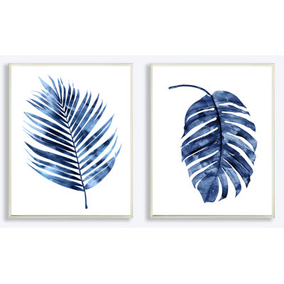 « palm frondes plante duo », ensemble de 2 reproductions de peintures à l’aquarelle
