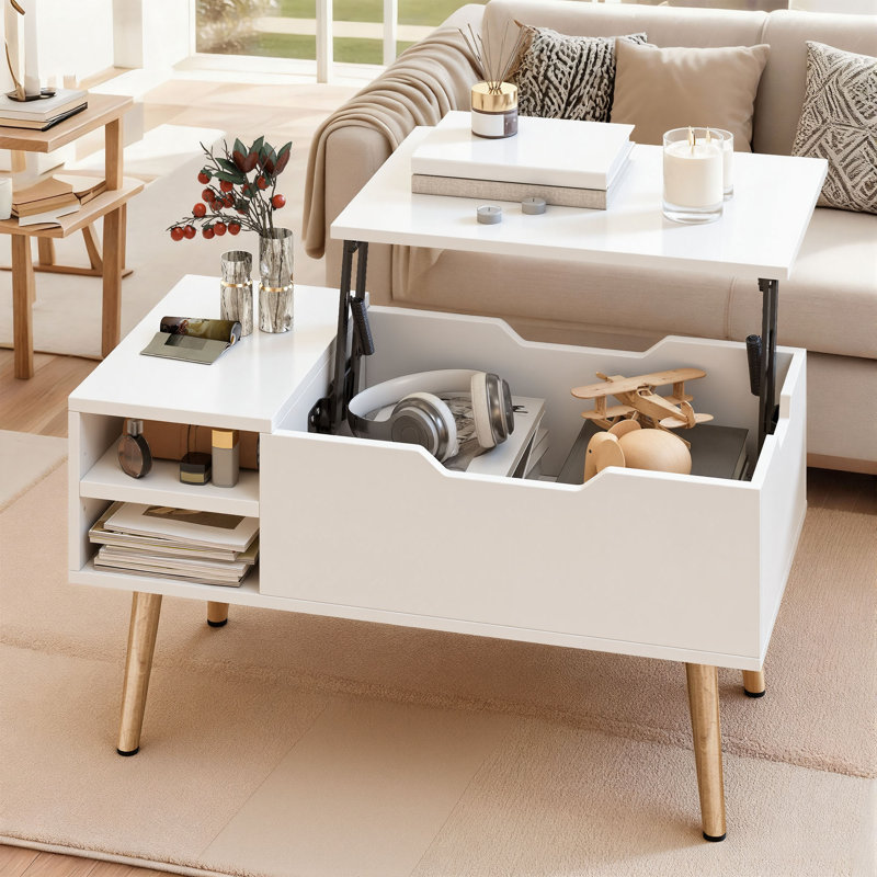 Lift Top Four Leg Coffee Table with Storage
