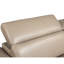Causeuse en cuir véritable 71 po beige et argent