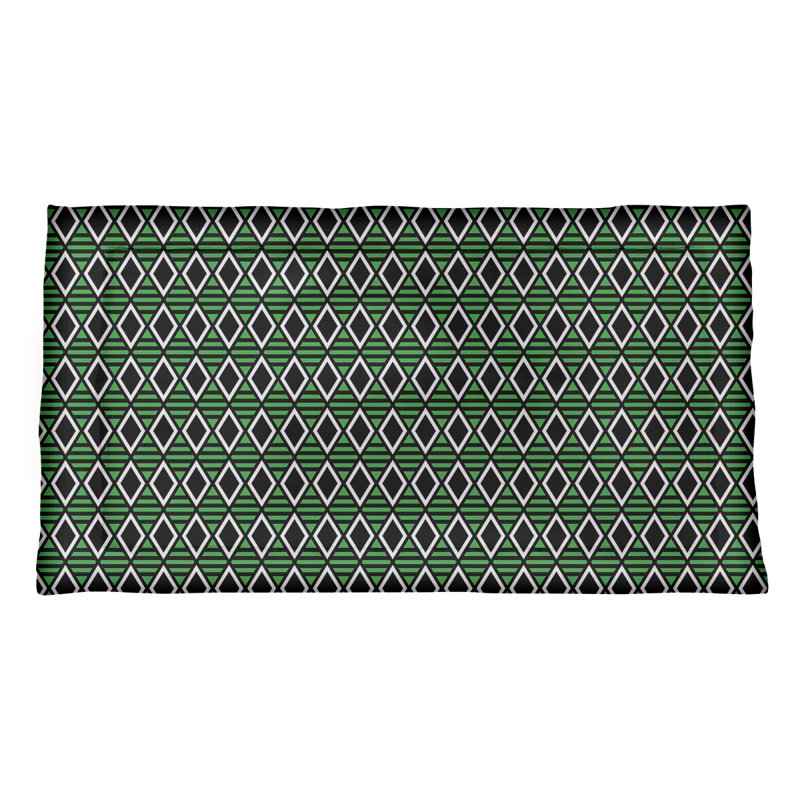 Taie décorative Katelyn Elizabeth, Très grand, Polyester, Noir / Vert