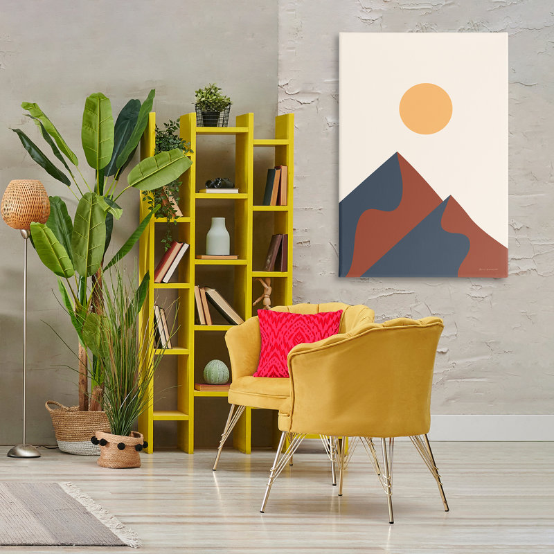 «Twin Mountain Peaks», art mural sur toile par Omar Escalante, H 45 po x l 30 po