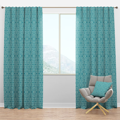 Panneau de rideau simple semi-diaphane avec passe-tringle Mid-Century Design
