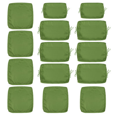 14-Piece Patio Cushion Outdoor Covers With Zipper - Replacement For 7 Pieces 6 Seater Outdoor Furniture Sofa Covers Only For Sofa, Couch, Furniture (Cover ONLY)