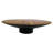 Round Acacia Wood Pedestal with Metal Base