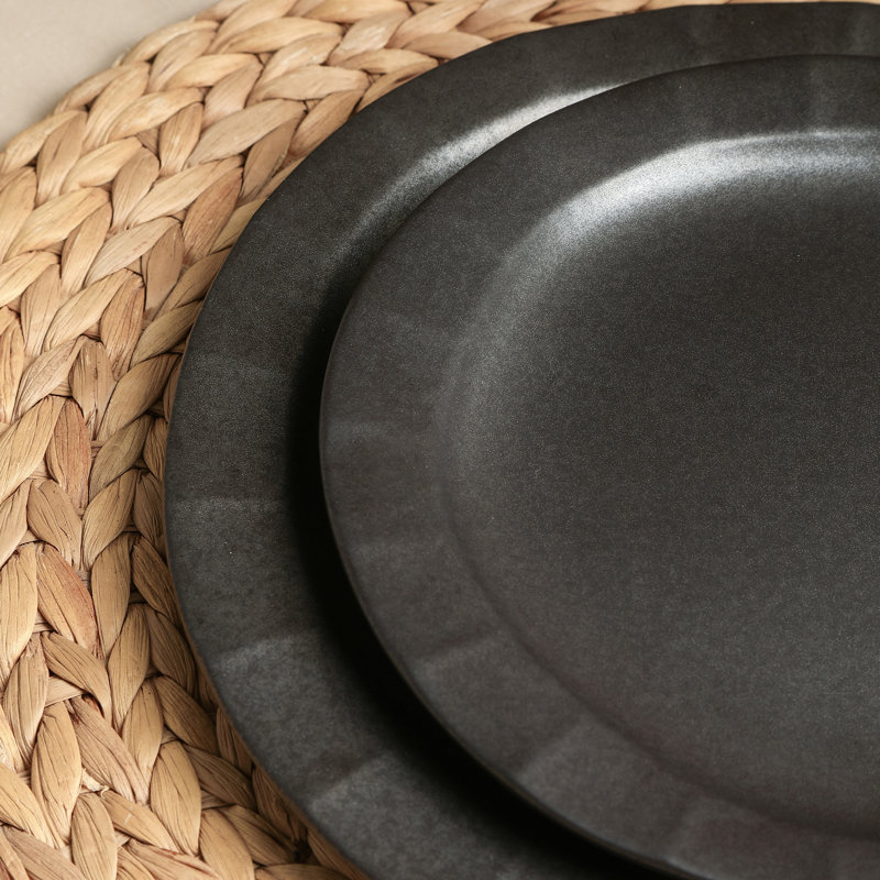 Ensemble de 4 assiettes en grès Stone Lain Oasis, Noir, noir, noir, noir