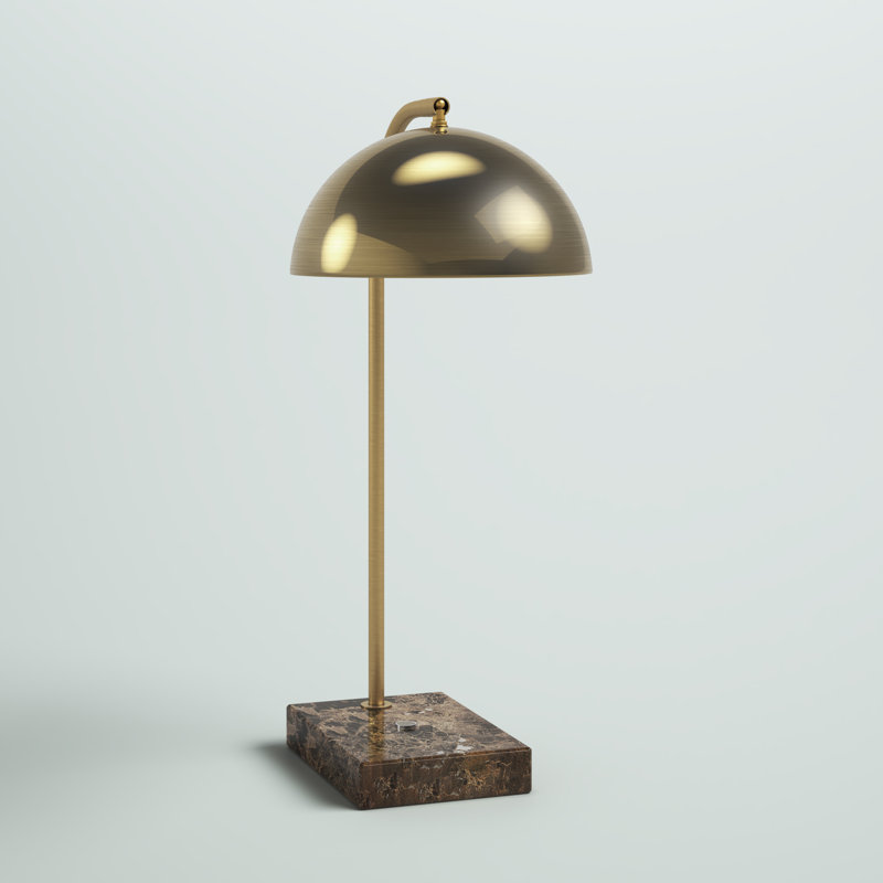 Lampe de bureau en marbre brun / laiton antique 18 po Versailles