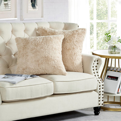 Ensemble de housse de coussin en fausse fourrure de lapin