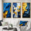Ukraine Dreamscapes Abstract Blue And Yellow - Abstract Painting Art Set Of 3 Pieces-1747915813-1747915839