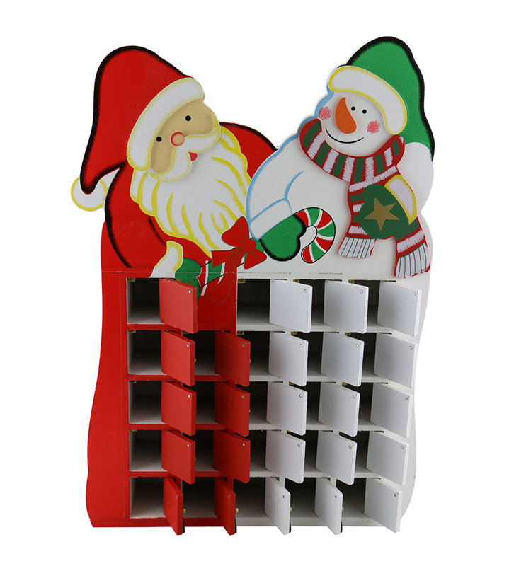 Père Noël et bonhomme de neige, calendrier de l'Avent, compte à rebours avant Noël