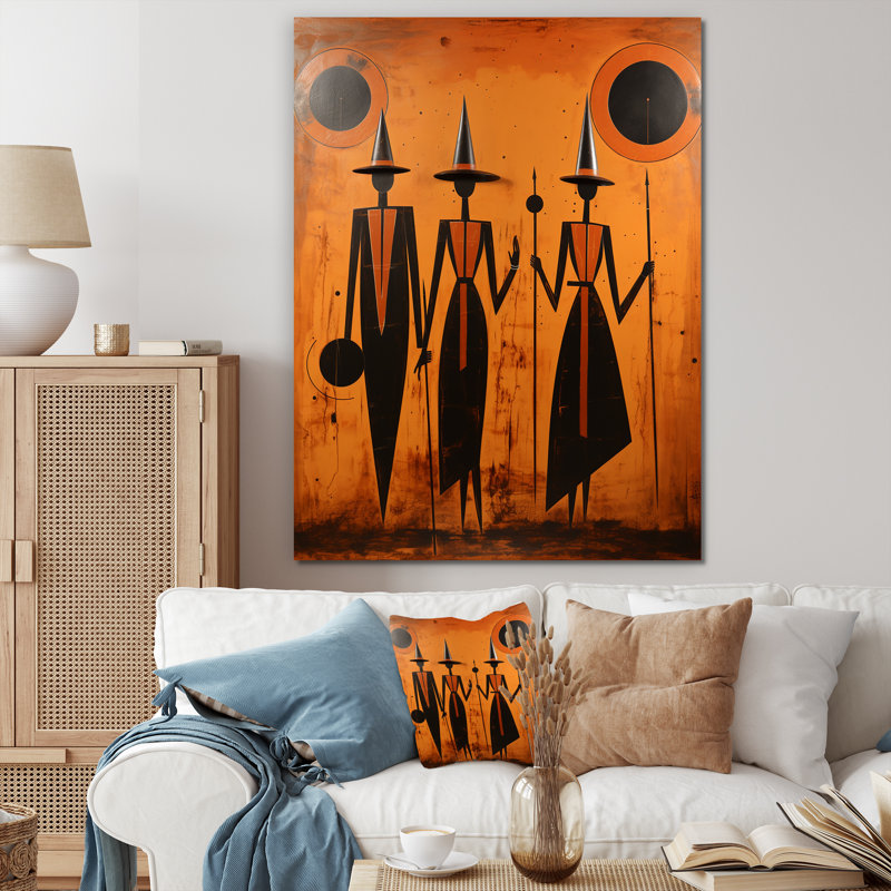 Art africain de rêve, Toile tendue, H 32 po x l 16 po x P 1 po