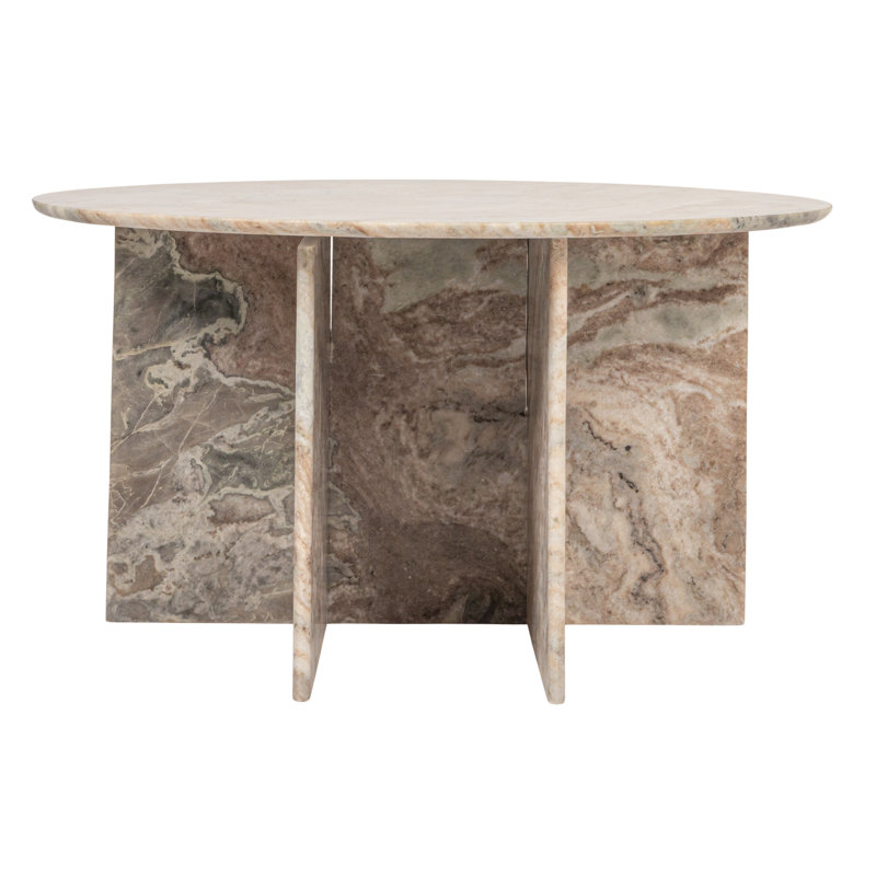 Table ronde en marbre Remy avec base emboîtable, menthe