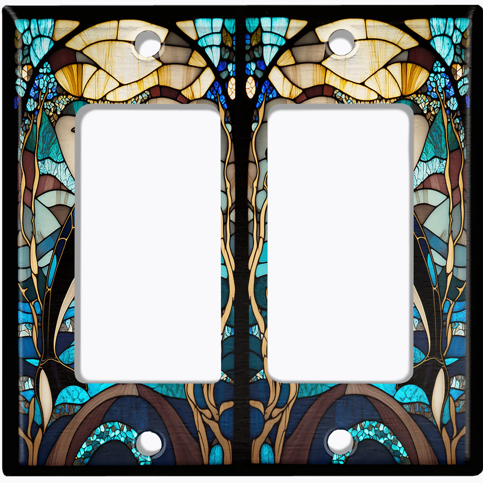 WorldAcc Cute Shamu Glass 2-Gang Rocker Wall Plate | Wayfair