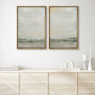 " Abstract Landscape Nature Wilderness Rustic Modern Art Farmhouse Wall Decor Artwork Landscape " 2 - Pieces