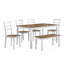 Ensemble de salle à manger 6 pièces Contemporary, table en bois massif avec 4 chaises d'appoint et 1 banc