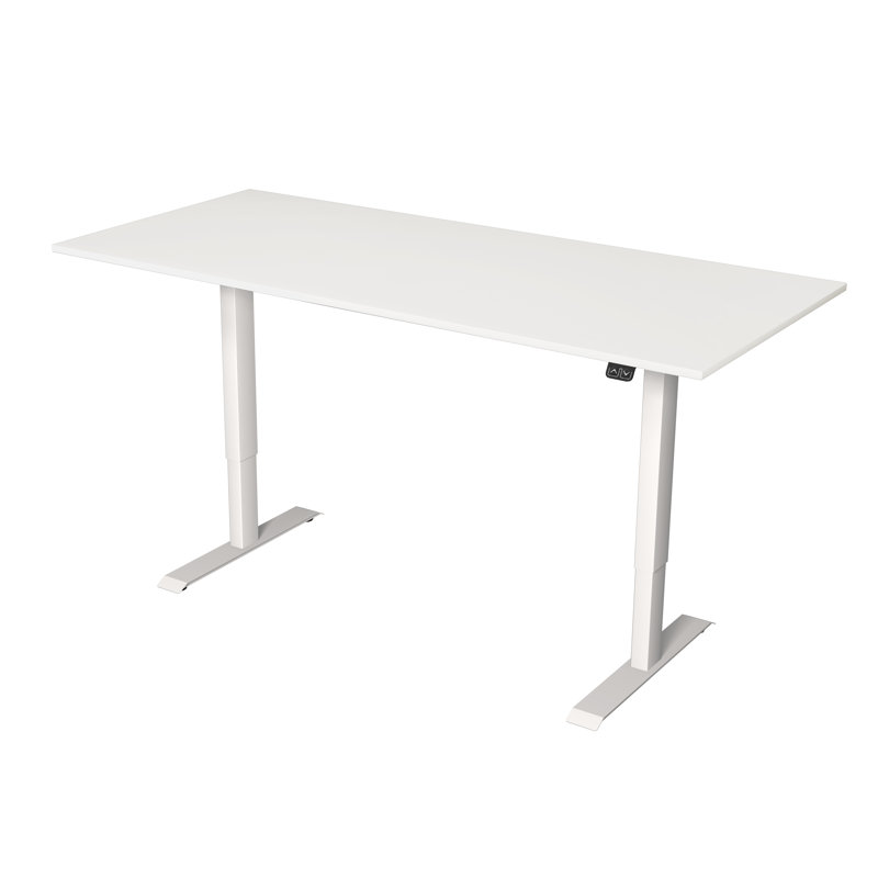Fawcett Adjustable Metal Base Standing Desk, White, 72cm H x 180cm W x 80cm D