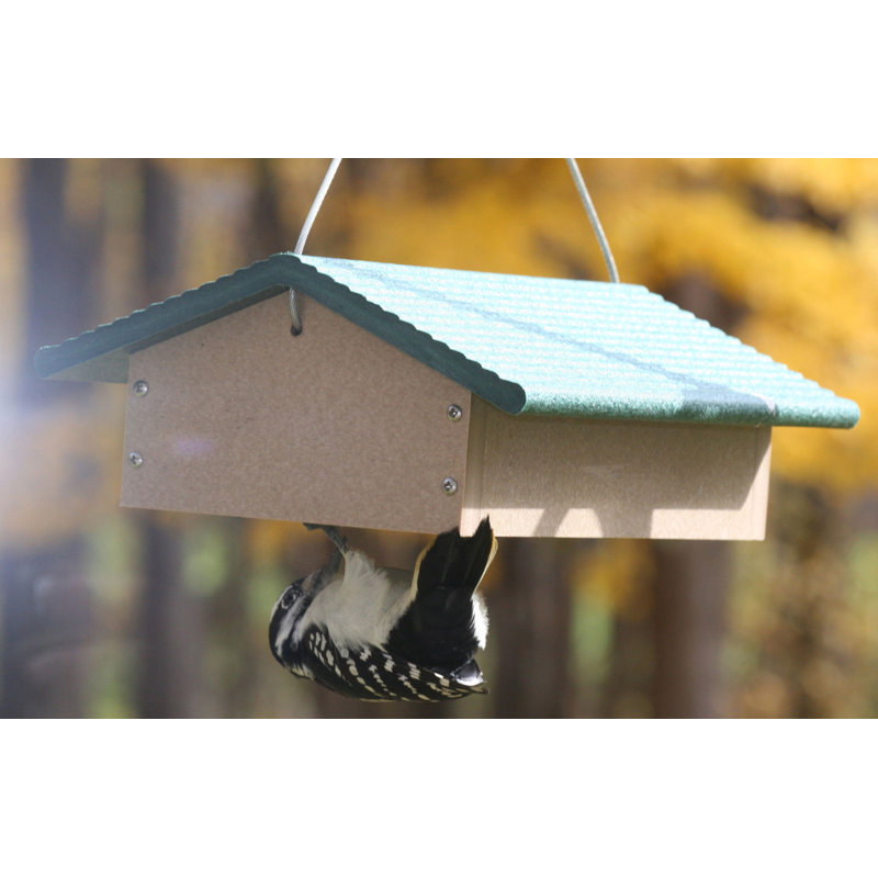 Recycled Upside Down Single Suet Bird Feeder, 4H x 8.75W x 11.75D