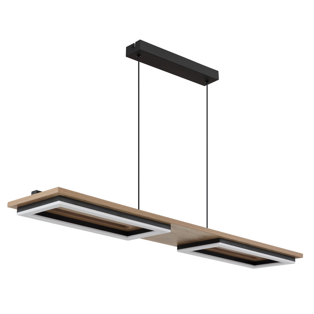 1 - Light Matte Black LED Geometric Pendant