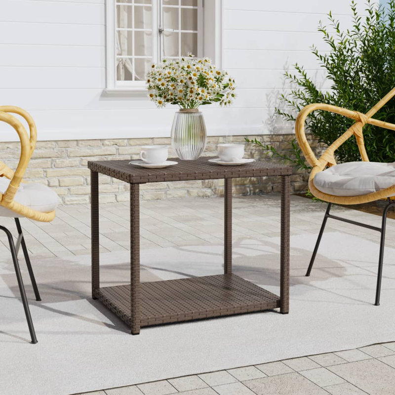 Linaya Rectangular Outdoor Side Table - 55 cm W 45 cm D, Brown