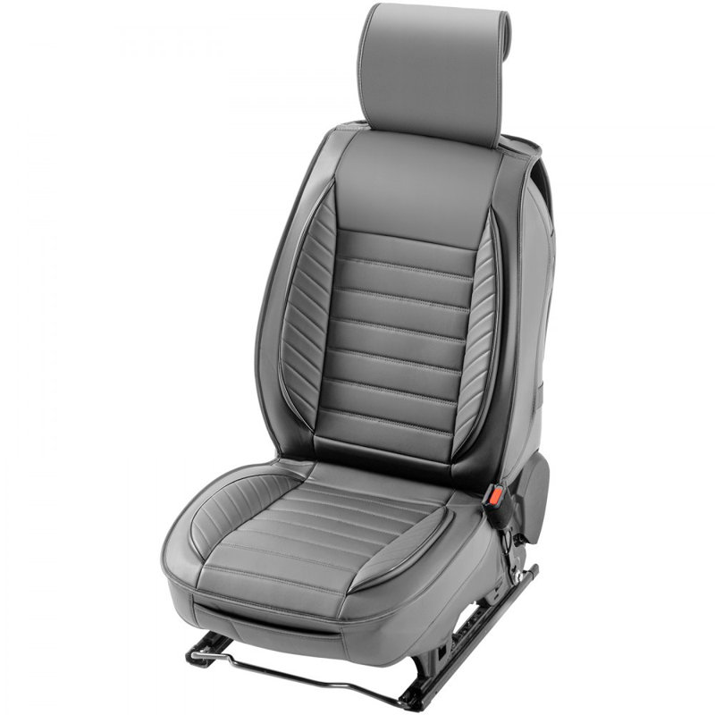Seat Covers, Universal Car Seat Covers Front Seats, 2pcs Faux Leather Seat Cover, Semi-enclosed Design, Detachable Headrest and Airbag Compatible, for Most Cars SUVs and Trucks