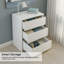 Table de chevet blanche à 3 tiroirs - table de chevet pour petit espace, ensemble anti-basculement blanc