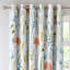 Large floral Printed Unlined Ringtop Curtains-132105853-132105862