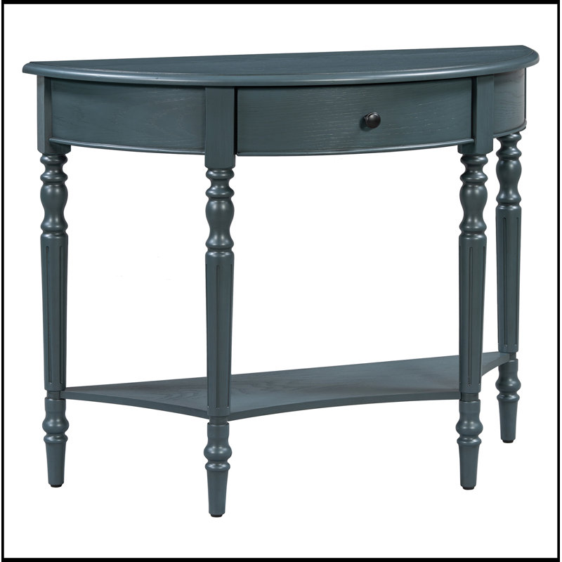 Demi-lune Tenisha avec tiroir et tablette, Navy