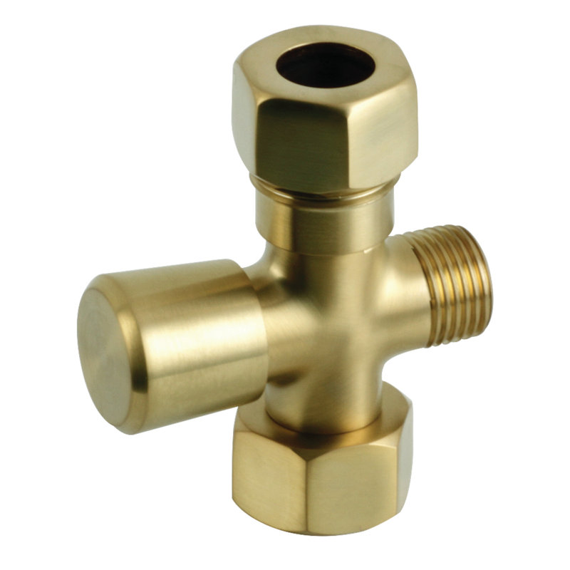 Kingston Brass Vintage Shower Arm Diverter, Brushed Brass