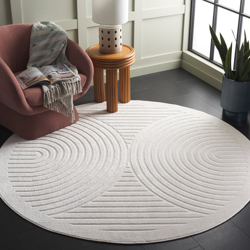 Tapis géométrique Kestin Performance, Rond 6 pi 7 po