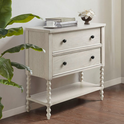 Commode décorative 2 tiroirs crème antique