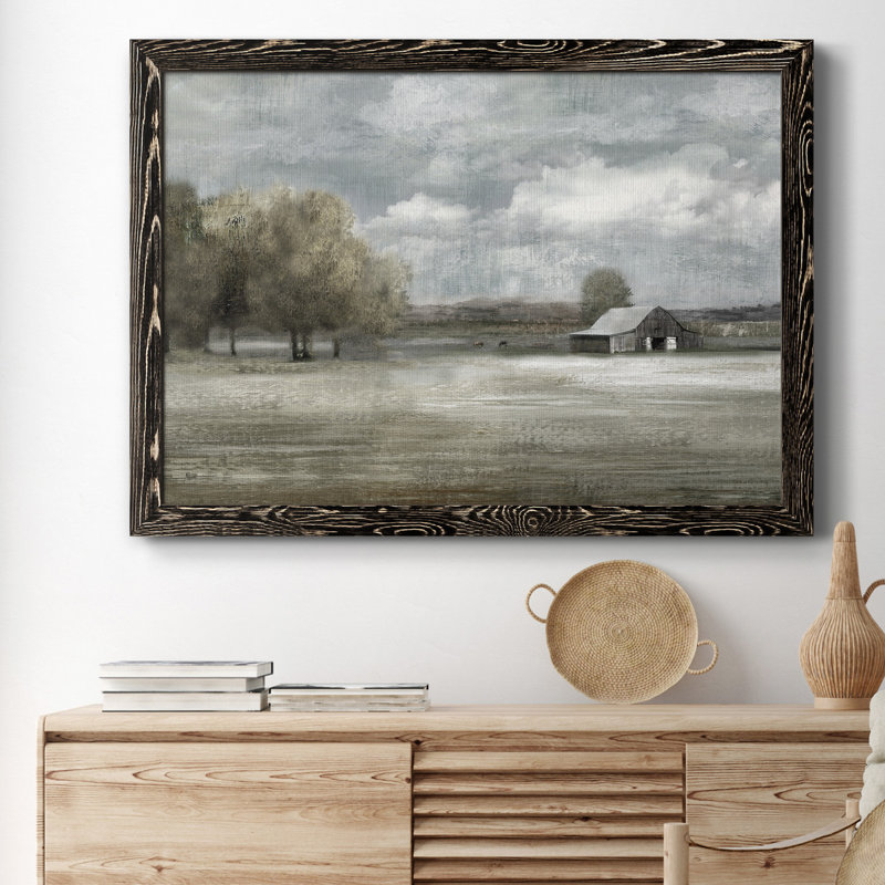 Country Quiet - Peinture sur toile encadrée, H 37,5 po x l 27,5 po x P 1,5 po, Noir