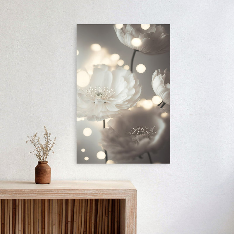 Ethereal Blooms Contemporary Delicate Dreamy Flower Plant Wall Art Print, 60.96cm H x 40.64cm W