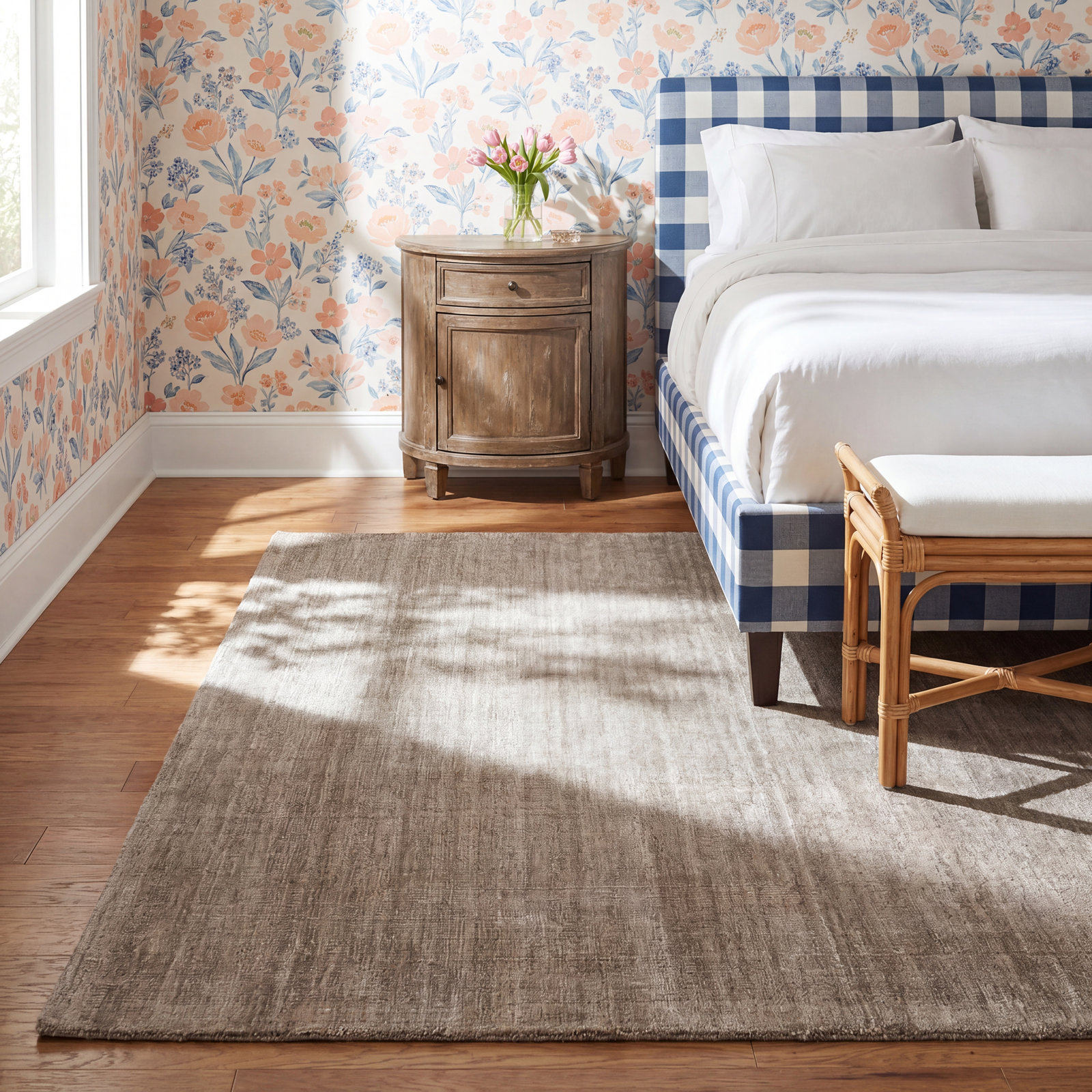 Kaden Warm Gray Hand-Woven Wool Rug, Rectangle 9'6" x 13'6"