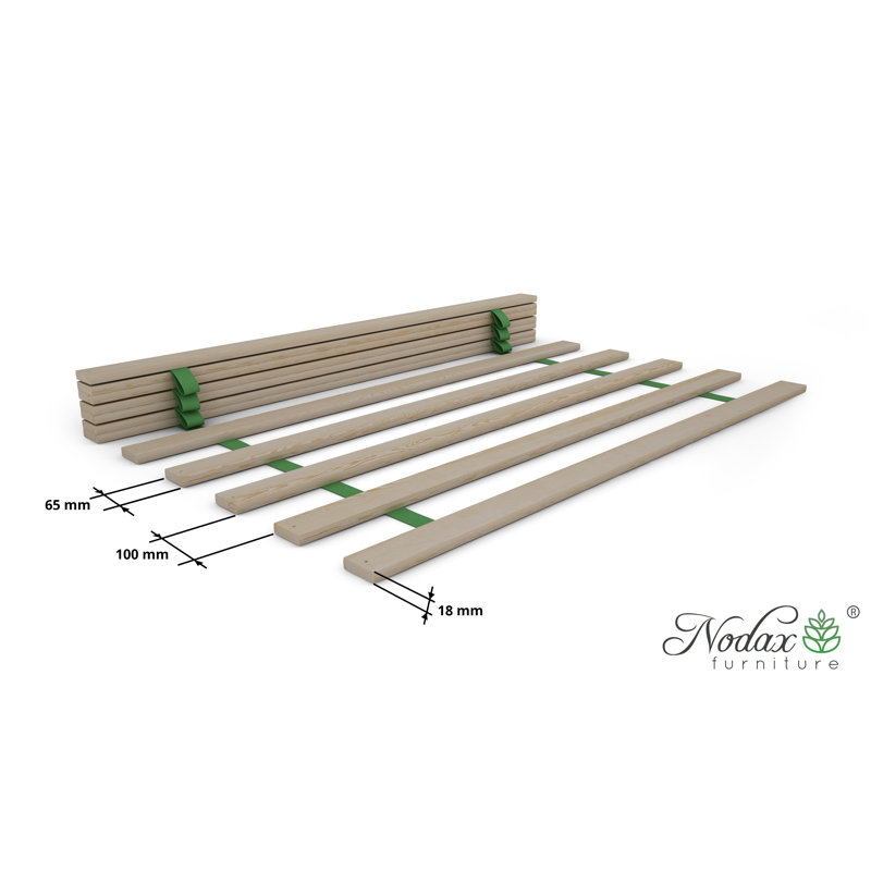Nodax Wooden Bed Frame Slats - 100% Pine Wood Replacement Slats, Sustainable & Eco-Friendly Material, Easy to Assemble | Set of 12
