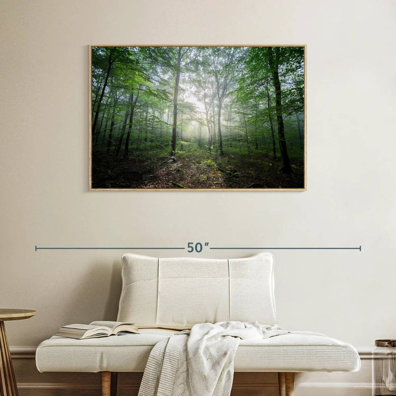 Lighting Forest II, Cadre flottant en bois naturel, 40 po x 27 po