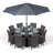 Karcher 8 Seater Dining Set with Cushions and Parasol
