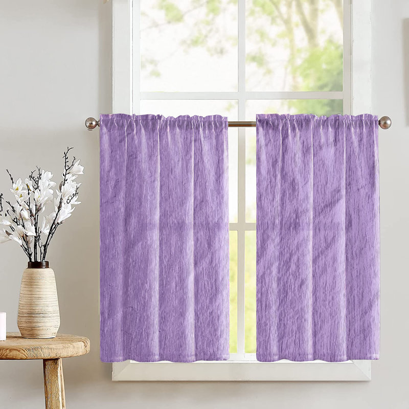Samariah Tailored Cafe Curtain, Lavender