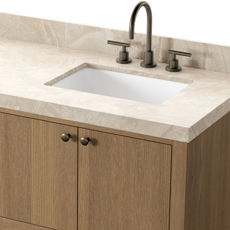 Meuble-lavabo double Anthem, Satin Light Wash Oak