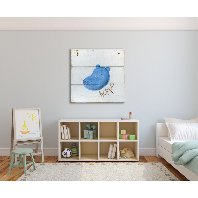 Happy Hippo by Erin Burston - Wrapped Canvas Painting, 122 cm H x 122 cm W x 4 cm D