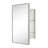 Velin 16.5'' x 24'' Brushed Nickel Recessed and Surface Mount Bathroom Medicine Cabinet with Mirror Matt Black Square Cornered Metal Framed Rounded Rectangle Medicine Cabinet Mirror-181800593-181800598