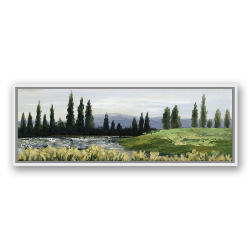 Rolling Hills - Peinture sur toile, H 13,75 po x l 37,75 po x P 1,75 po, Toile à cadre flottant blanc