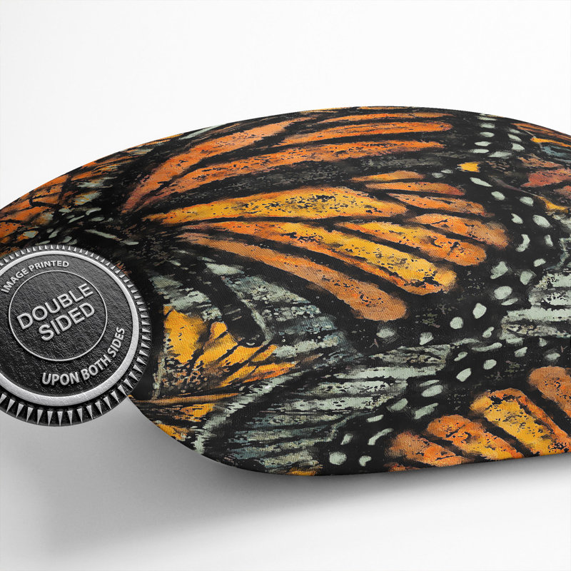 Monarch Butterflies Vol.1 Painting Square Throw Cushion, 40cm H x 40cm W x 15cm D, Dark Blue