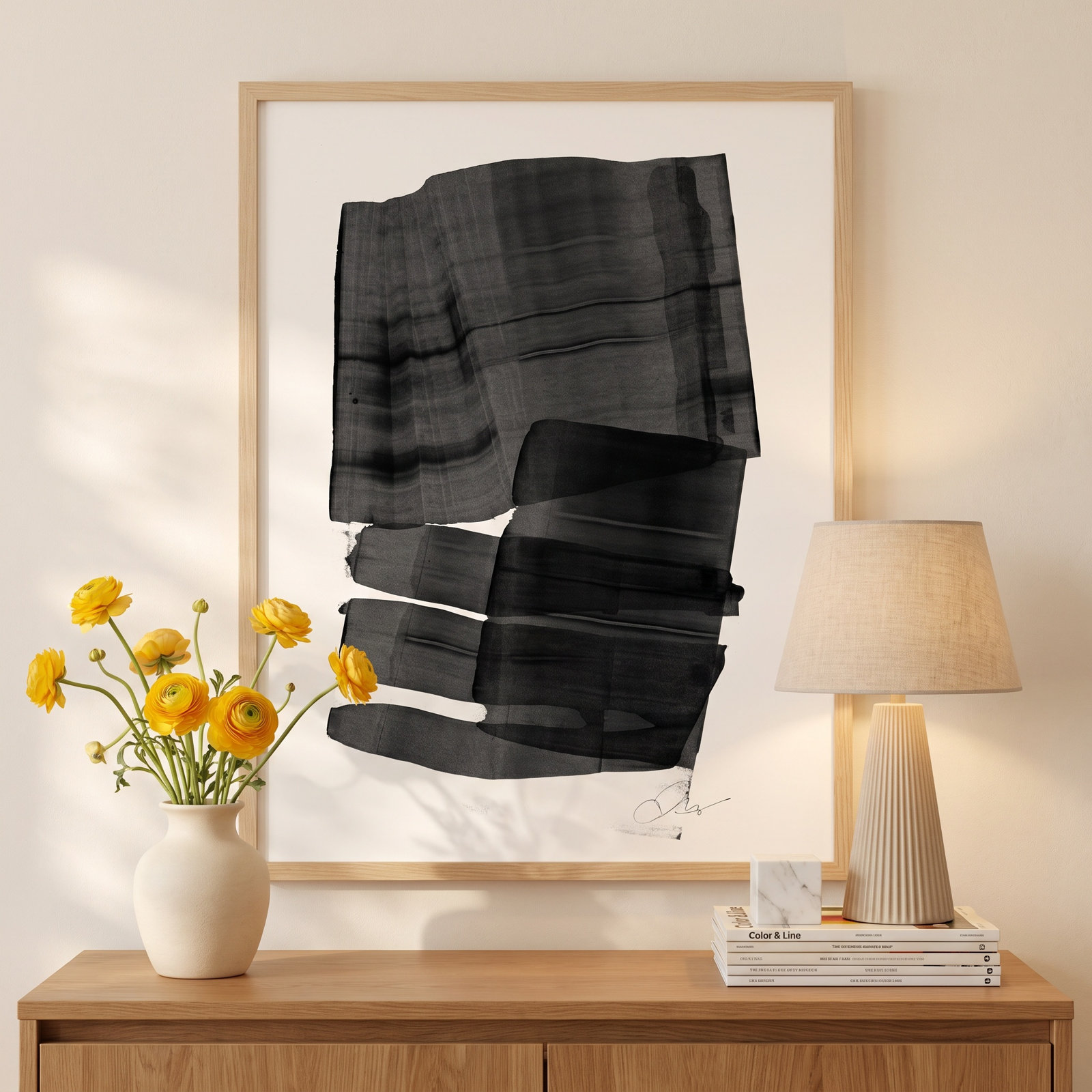 Brushstroke 5 by Jacques Pilon, 30" H x 24" W x 1.25" D, Brown