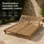 Chaise longue double en bois d'acacia massif avec dossiers réglables pour deux personnes, avec finition et conception à lattes durable